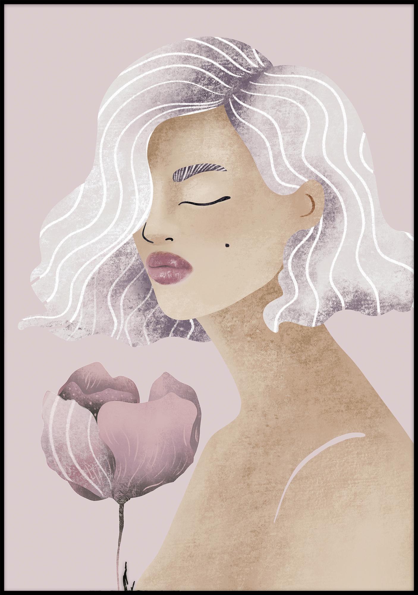 Bild Elena ca. 70x100cm - Beige/Rosa, Holzwerkstoff/Papier (70/100cm) - Modern Living