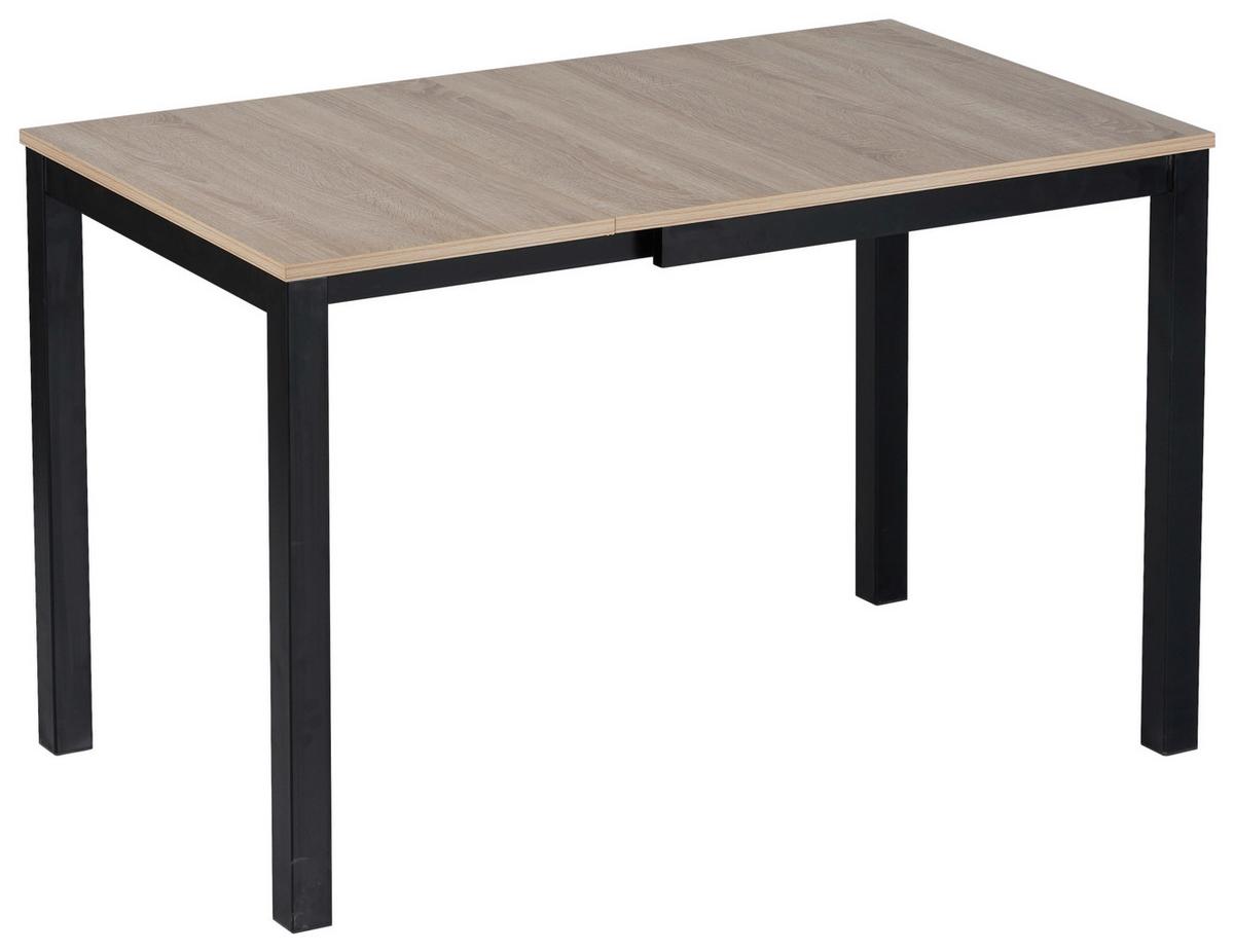 STÓŁ DO JADALNI GINA  AZ - czarny/kolor dębu sonoma, Konventionell, materiał drewnopochodny/metal (80-120/76/70cm) - MID.YOU