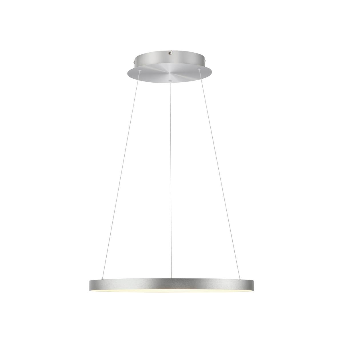 LAMPA ZWIESZANA LED 2851-95 HOOP - kolor aluminiowy, Design, tworzywo sztuczne/metal (57/180/200cm) - Paul Neuhaus