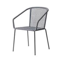 Gartenstuhl Vito - Dunkelgrau/Anthrazit, Natur, Kunststoff/Metall (52/82/60cm) - Gardenson