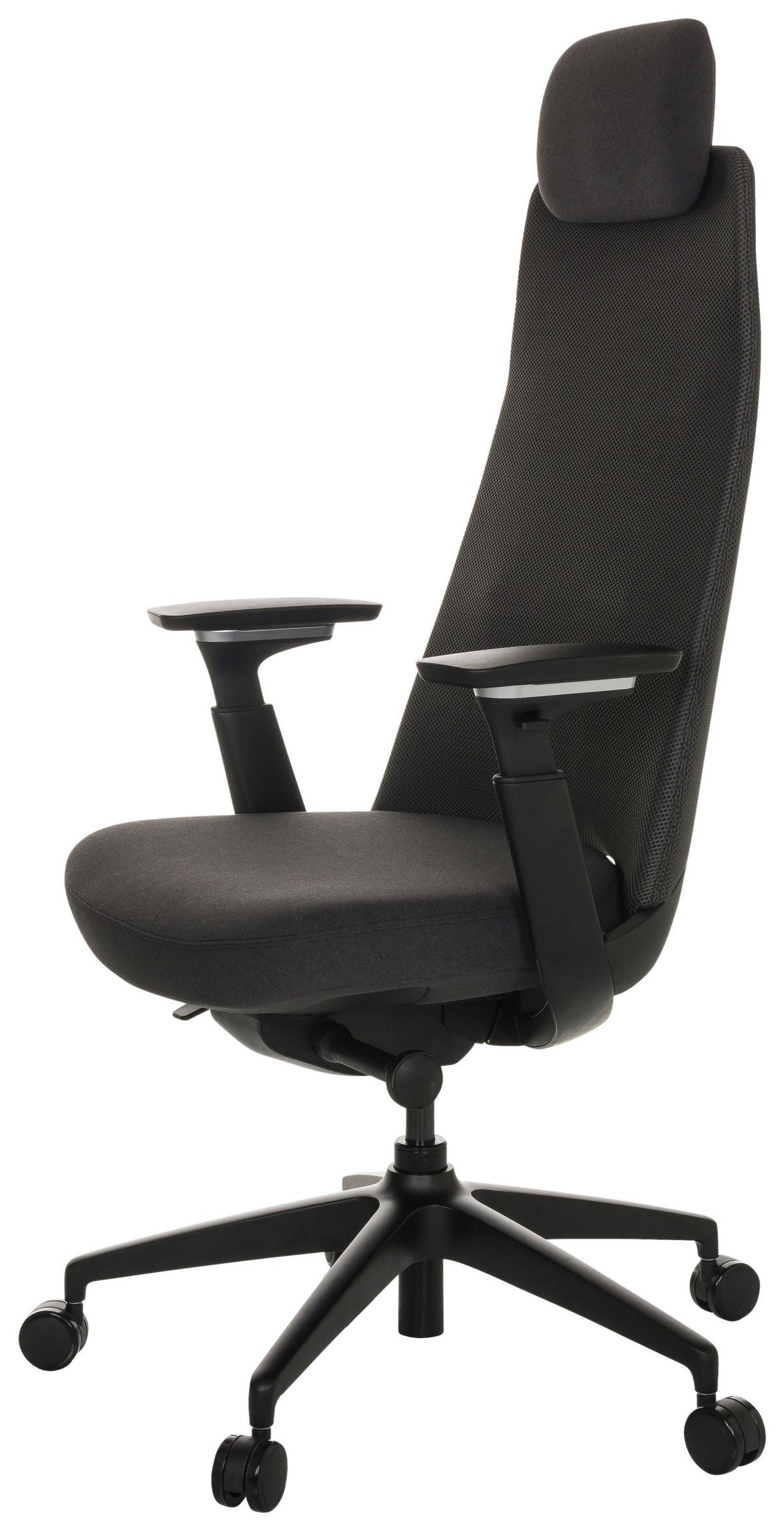 Pisarniški Stol Yucano, Črna - črna, Basics, kovina/umetna masa (68/120-131/60cm) - MID.YOU