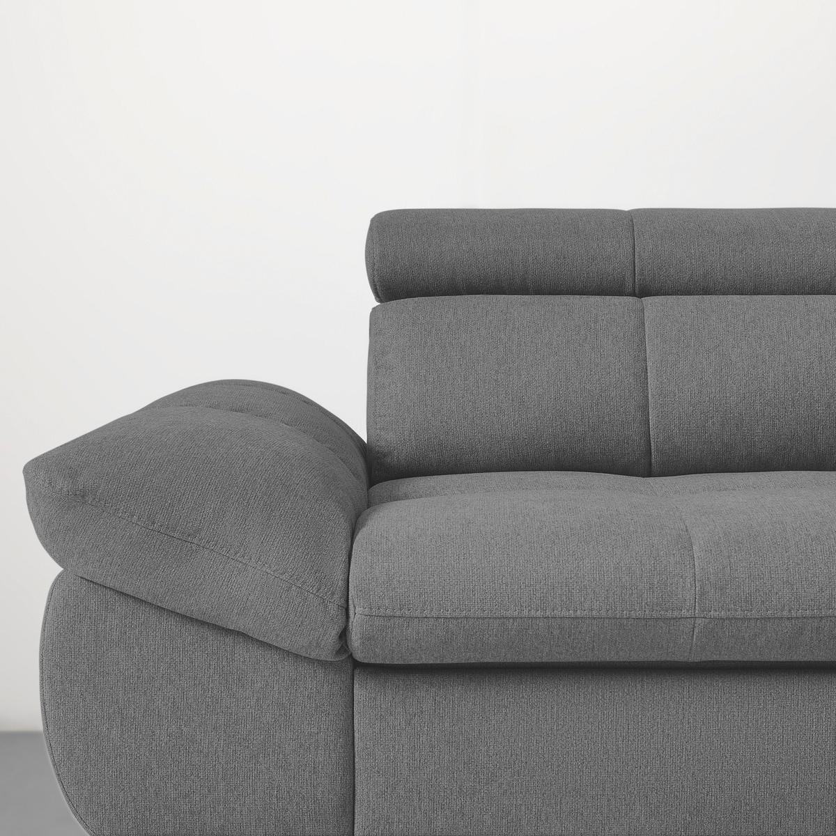Wohnlandschaft Alberto Anthrazit - Anthrazit/Schwarz, MODERN, Textil/Metall (296/201cm) - Mömax