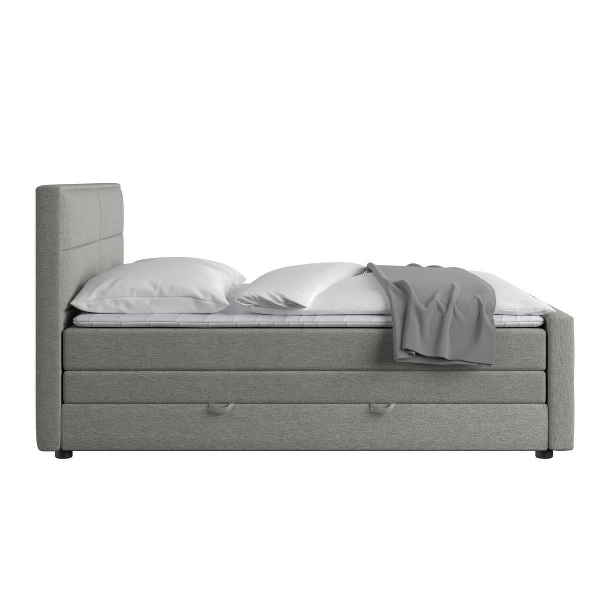 Boxspringbett Palermo ca. 180x200 cm Silberfarben - Silberfarben/Schwarz, MODERN, Karton/Holzwerkstoff (180/200cm) - MID.YOU