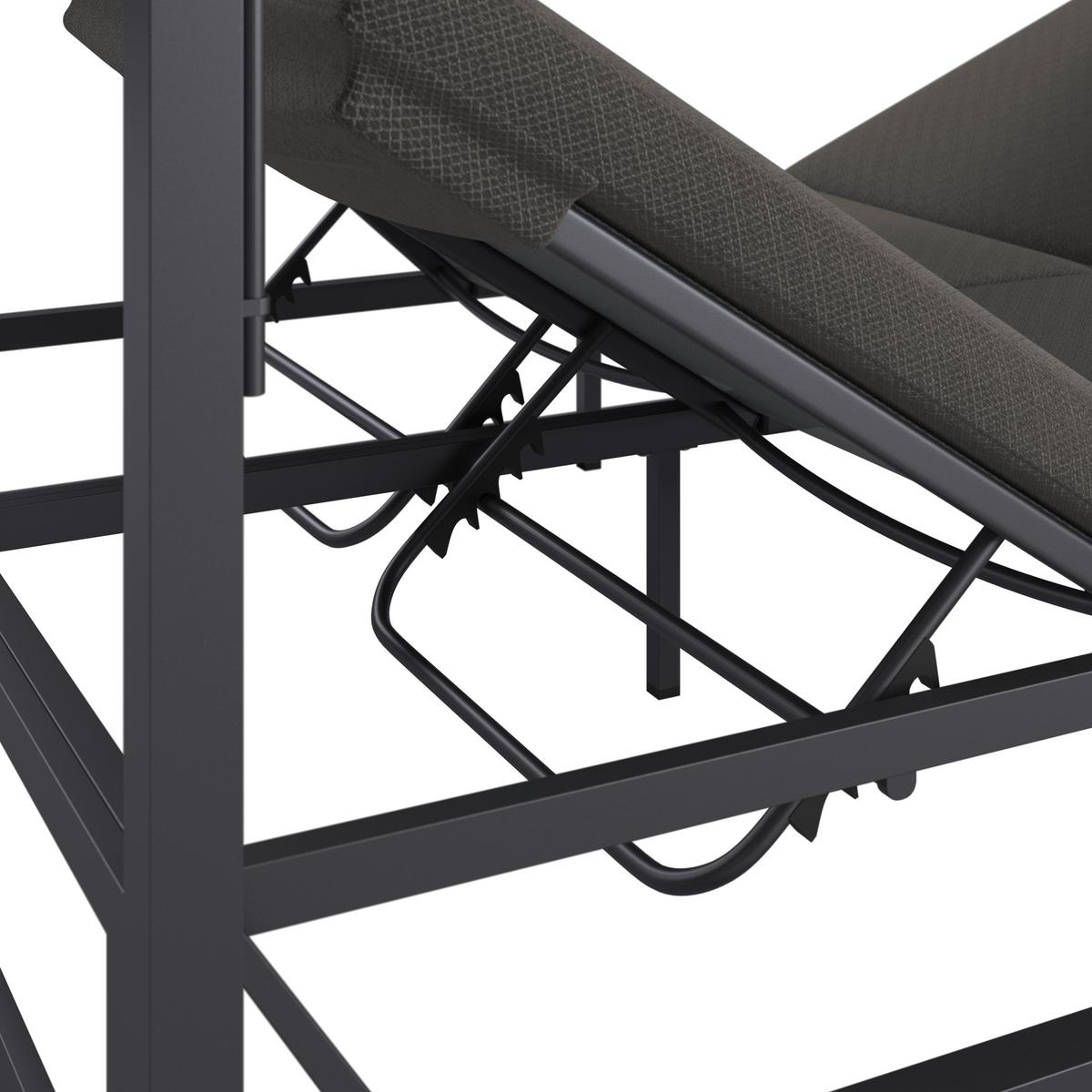 Sonnenliege Aviva D.grau Outdoorstoff/Metall - Dunkelgrau, MODERN, Textil/Metall (148/196/200cm) - Bessagi Garden
