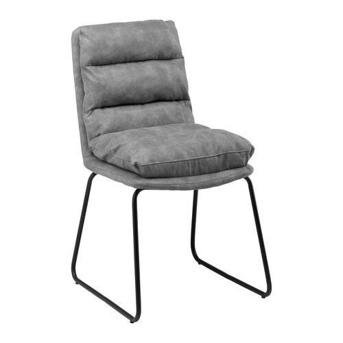Stuhl Kona Grau Mikrofaser Gepolstert - Schwarz/Grau, MODERN, Holz/Textil (48/90/65cm) - Bessagi Home