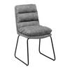 Stuhl Kona Grau Mikrofaser Gepolstert - Schwarz/Grau, MODERN, Holz/Textil (48/90/65cm) - Bessagi Home