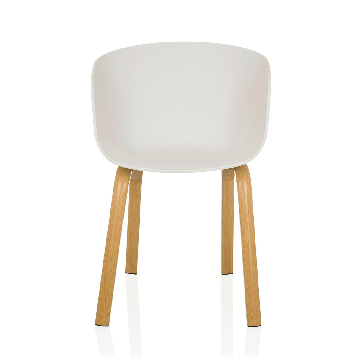 Naslanjač Oslo W, Bela - svetlo rjava/bela, Moderno, kovina/umetna masa (54/78/56cm) - MID.YOU