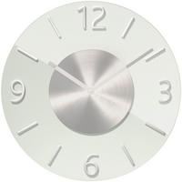 ZEGAR ŚCIENNY 19630 - kolor srebrny/biały, Basics, szkło (32cm)