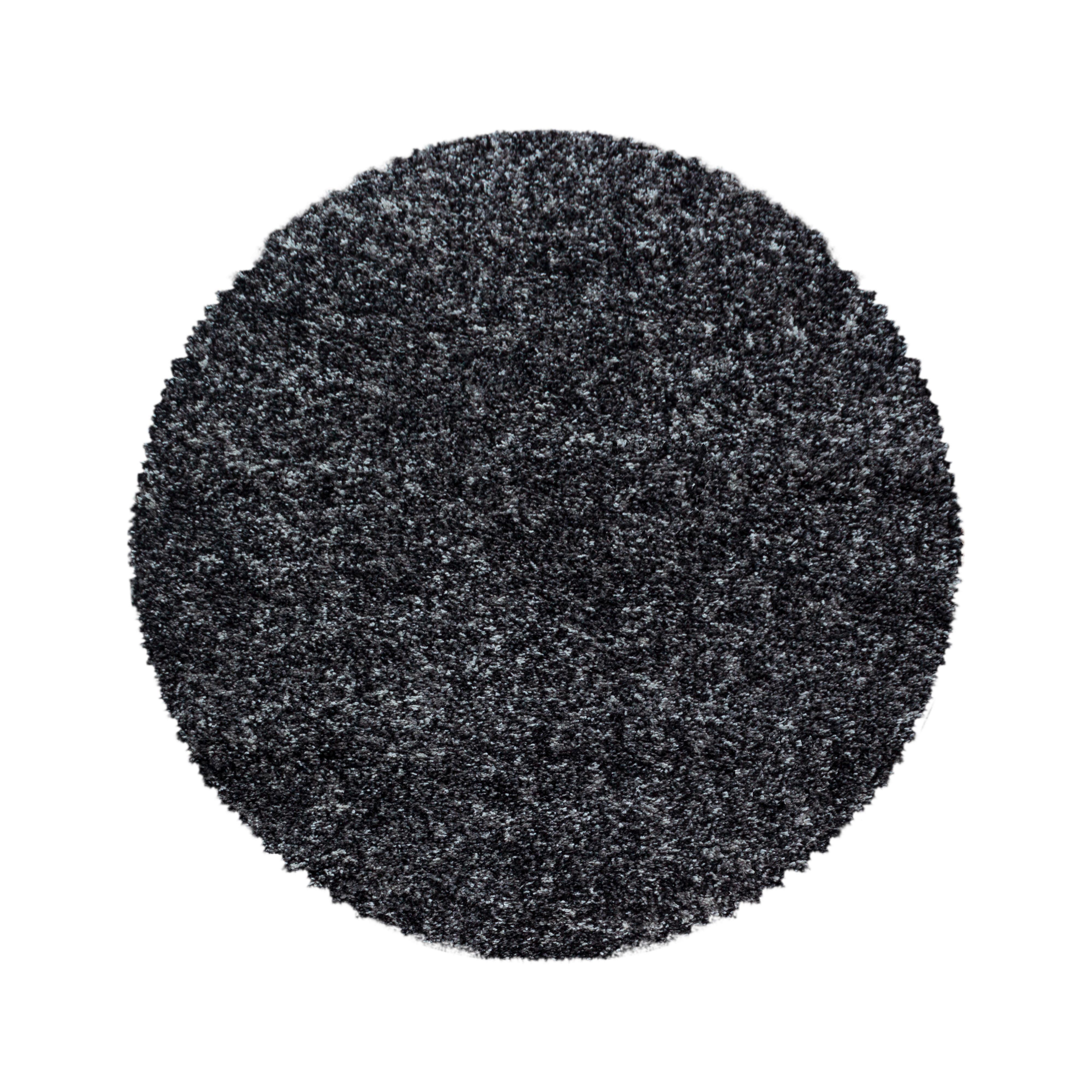 Hochflorteppich Enjoy Anthrazit Ø ca. 80cm - Anthrazit, KONVENTIONELL, Textil (80cm) - Novel
