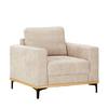 Sessel in Beige Metallfuss Schwarz - Beige/Schwarz, Konventionell, Textil/Metall (96/87/92cm) - Zandiara