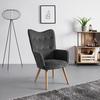 FÅTÖLJ NATALIE - grå/naturfärgad, Modern, metall/trä (64/99/68cm) - Bessagi Home