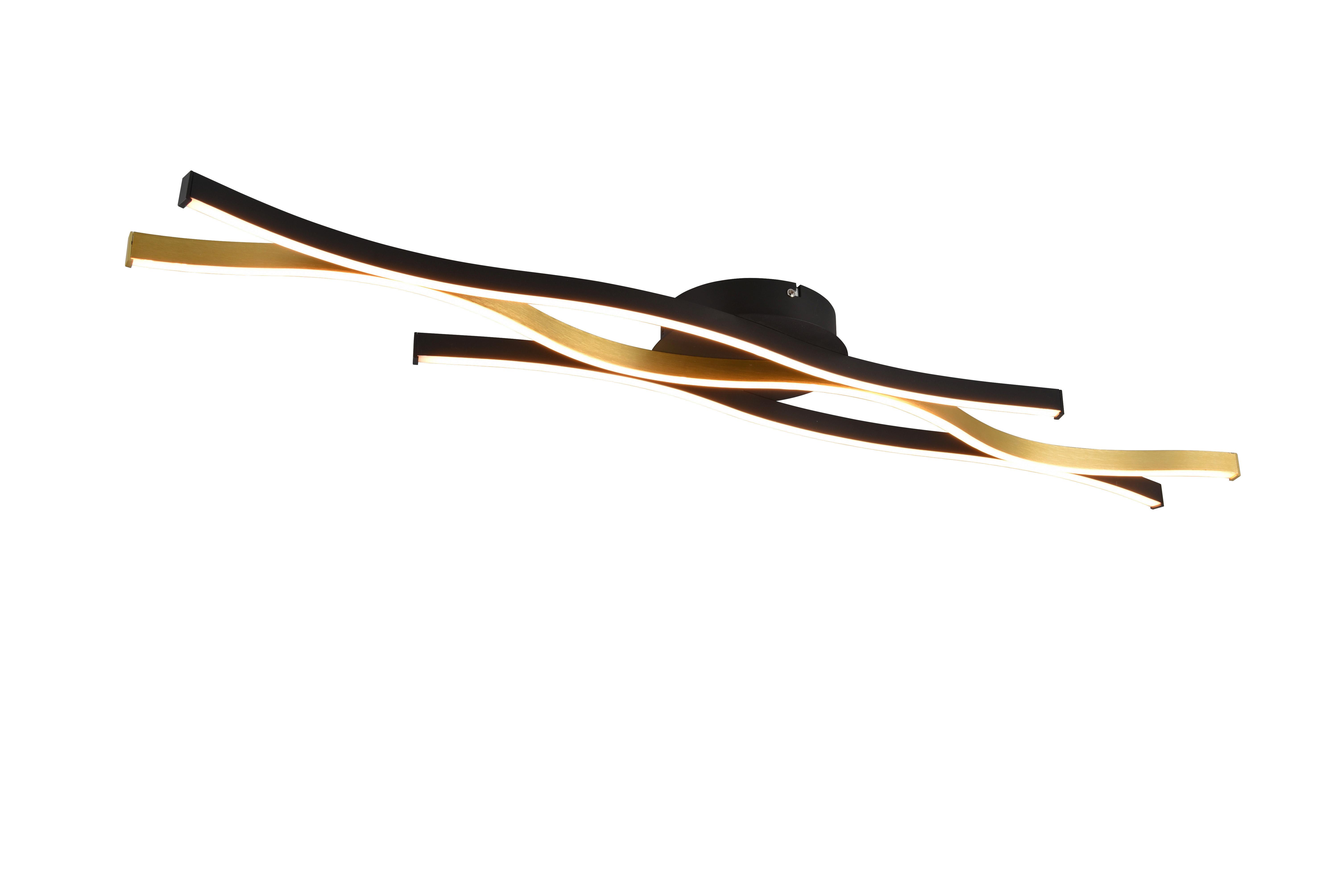 LED-Deckenleuchte Blaze Messingfarben max. 35 Watt - Messingfarben/Schwarz, Design, Metall (107,5/7/18cm) - Trio Leuchten