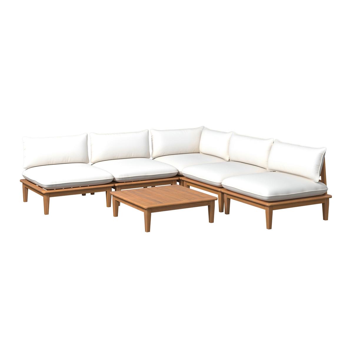 KOMPLET MEBLI TARASOWYCH BORNEO - beżowy/kolor akacjowy, Modern, drewno (80/65/80cm) - Ambia Garden