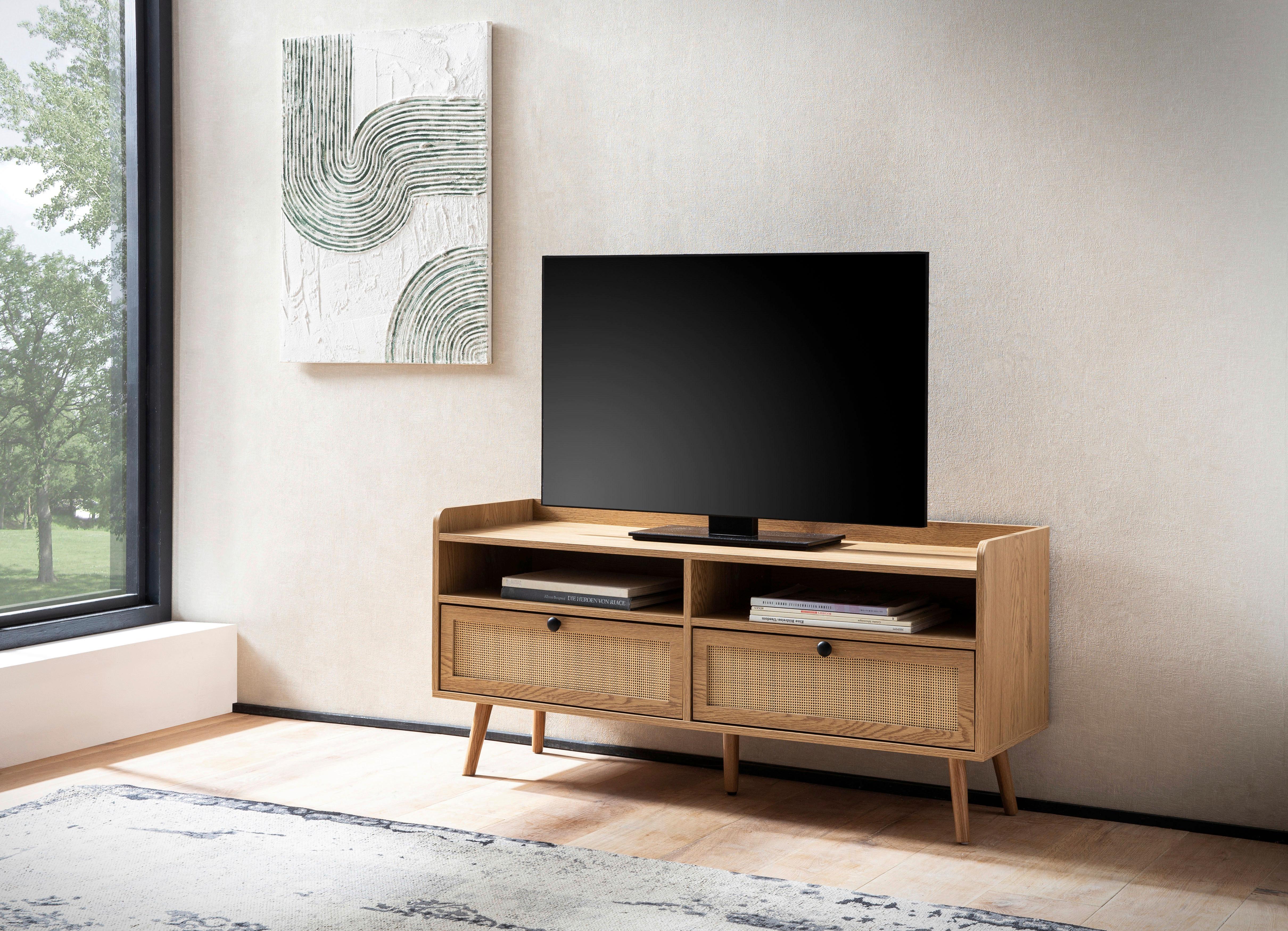 LOWBOARD WL6.887 - Eichefarben/Schwarz, Design, Holz/Holzwerkstoff (120/56/39cm) - MID.YOU