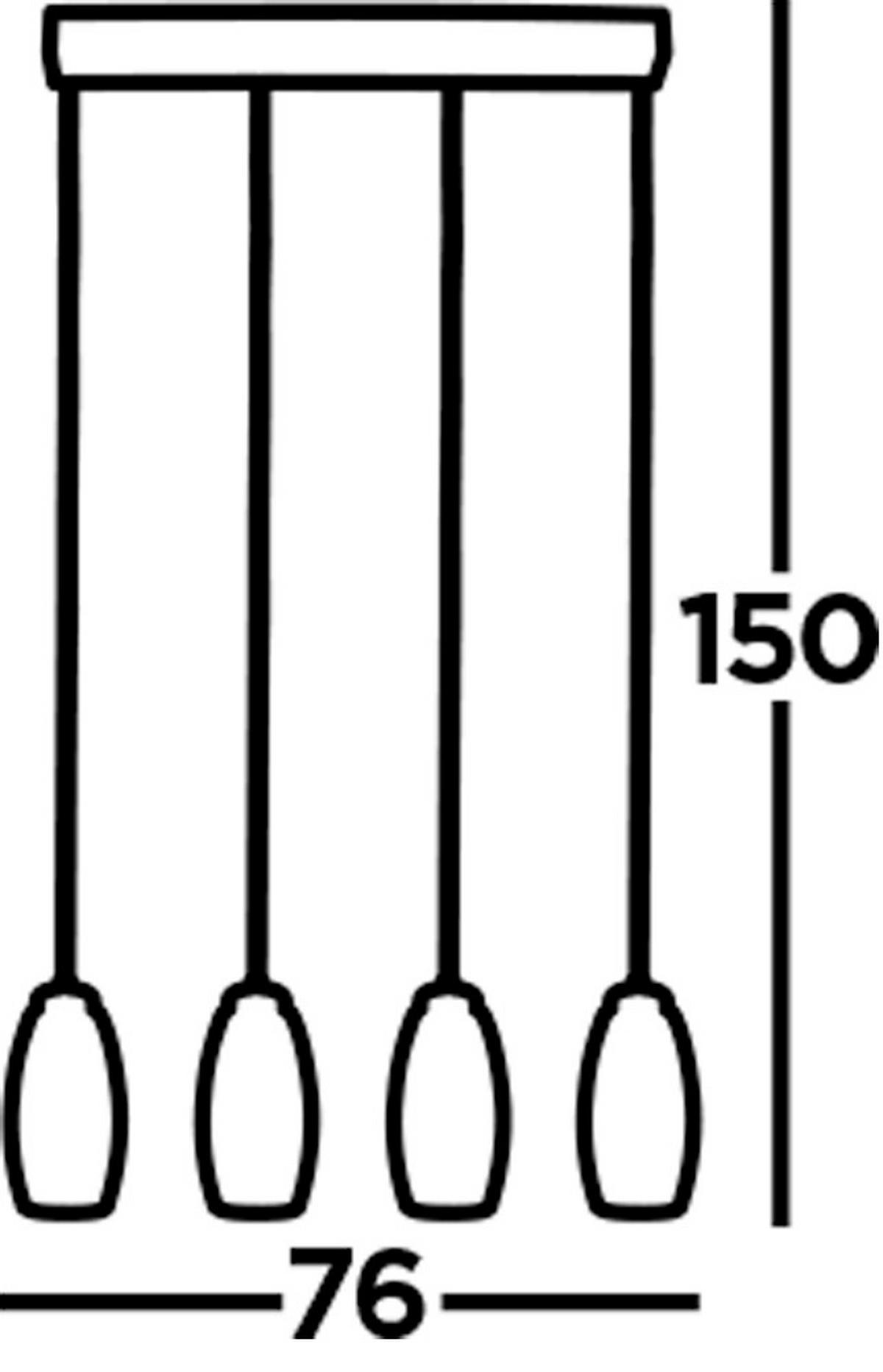Led Függőlámpa 97292-4sm Cyclone - krómszínű, Design, üveg/fém (75,5/11,5/150cm)
