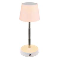 Namizna Led-svetilka Carlos, S Sijalko - barve kroma/bela, Konvencionalno, kovina/umetna masa (10,6/10,5-28cm) - Globo