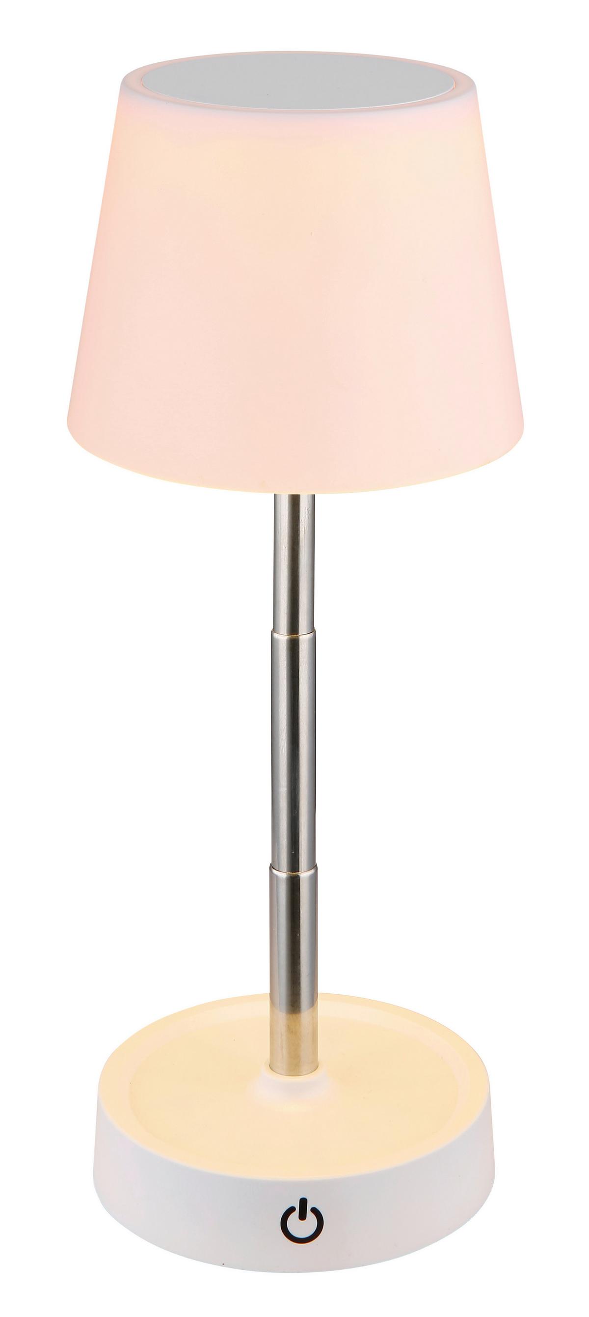 Namizna Led-svetilka Carlos, S Sijalko - barve kroma/bela, Konvencionalno, kovina/umetna masa (10,6/10,5-28cm) - Globo