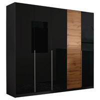 Omara S Klasičnimi Vrati Bellezza, Siva, Barva Hrasta - hrast wotan/temno siva, Design, umetna masa/steklo (226/210/54cm) - Stylife