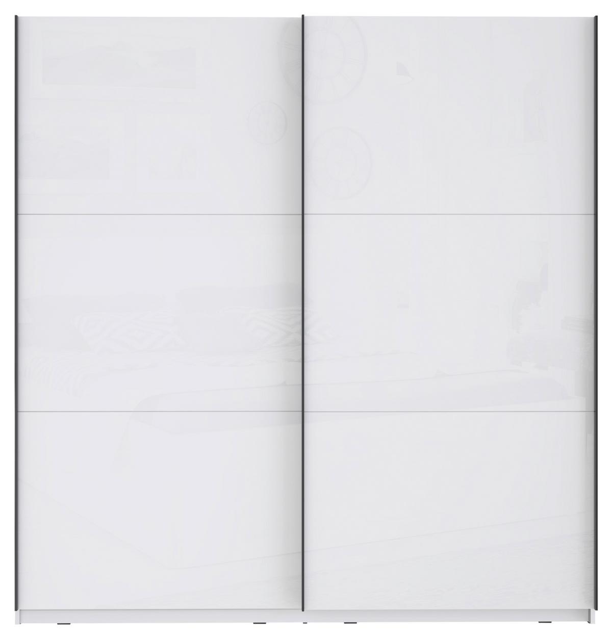 Omara Z Drsnimi Vrati Leader, Bela - črna/bela, Moderno, kovina/leseni material (200,1/209,7/61,2cm) - Carryhome