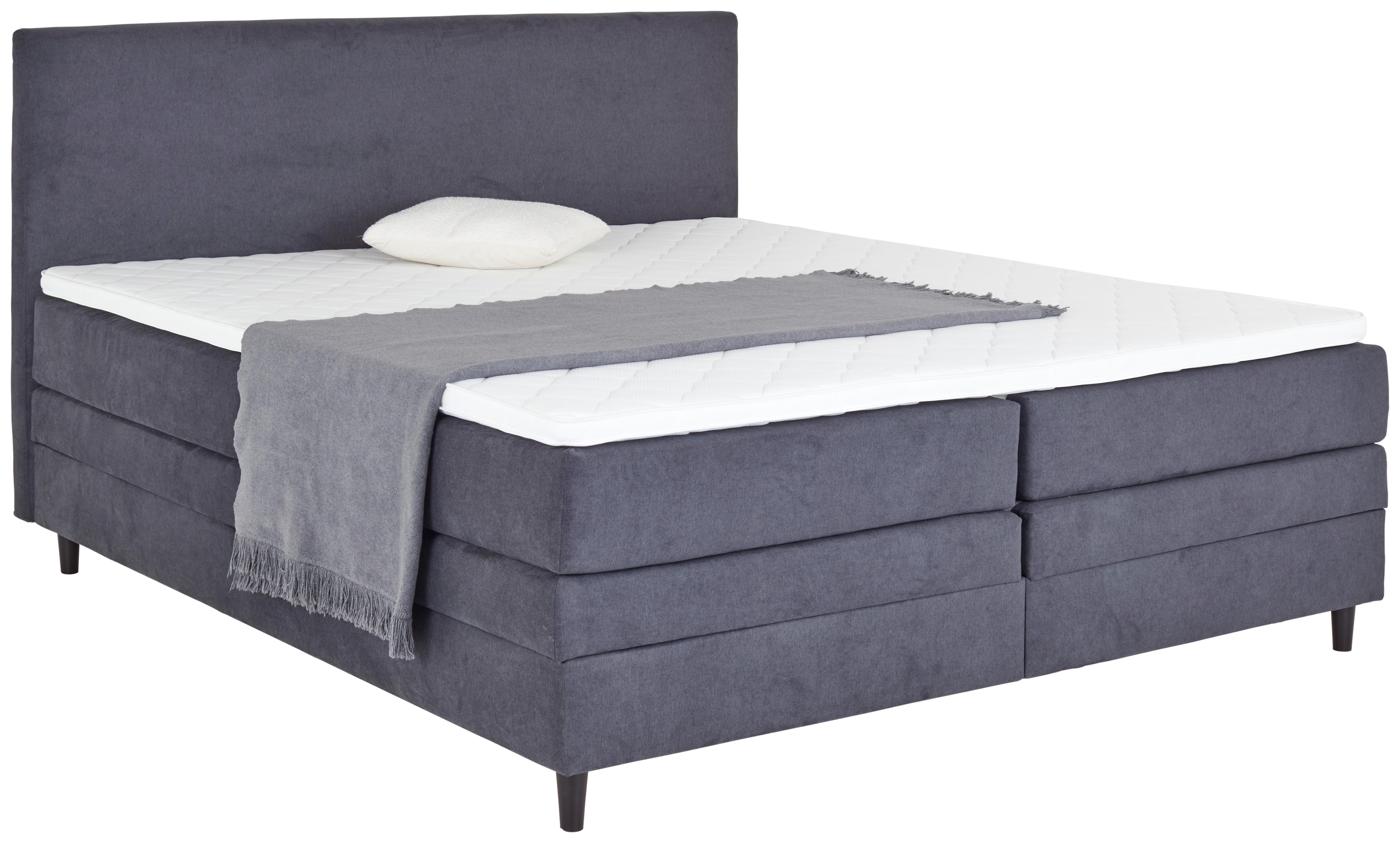 Boxspring Krevet Kleopatra - antracit, Konvencionalno, drvni materijal/tekstil (180/200cm) - Modern Living