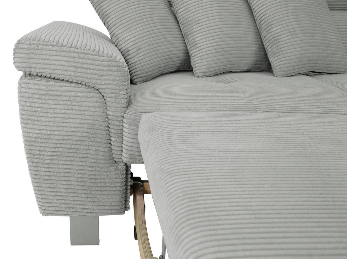 NAROŻNIK PINK - kolor srebrny/szary, Design, metal/tkanina (257/226cm) - Xora