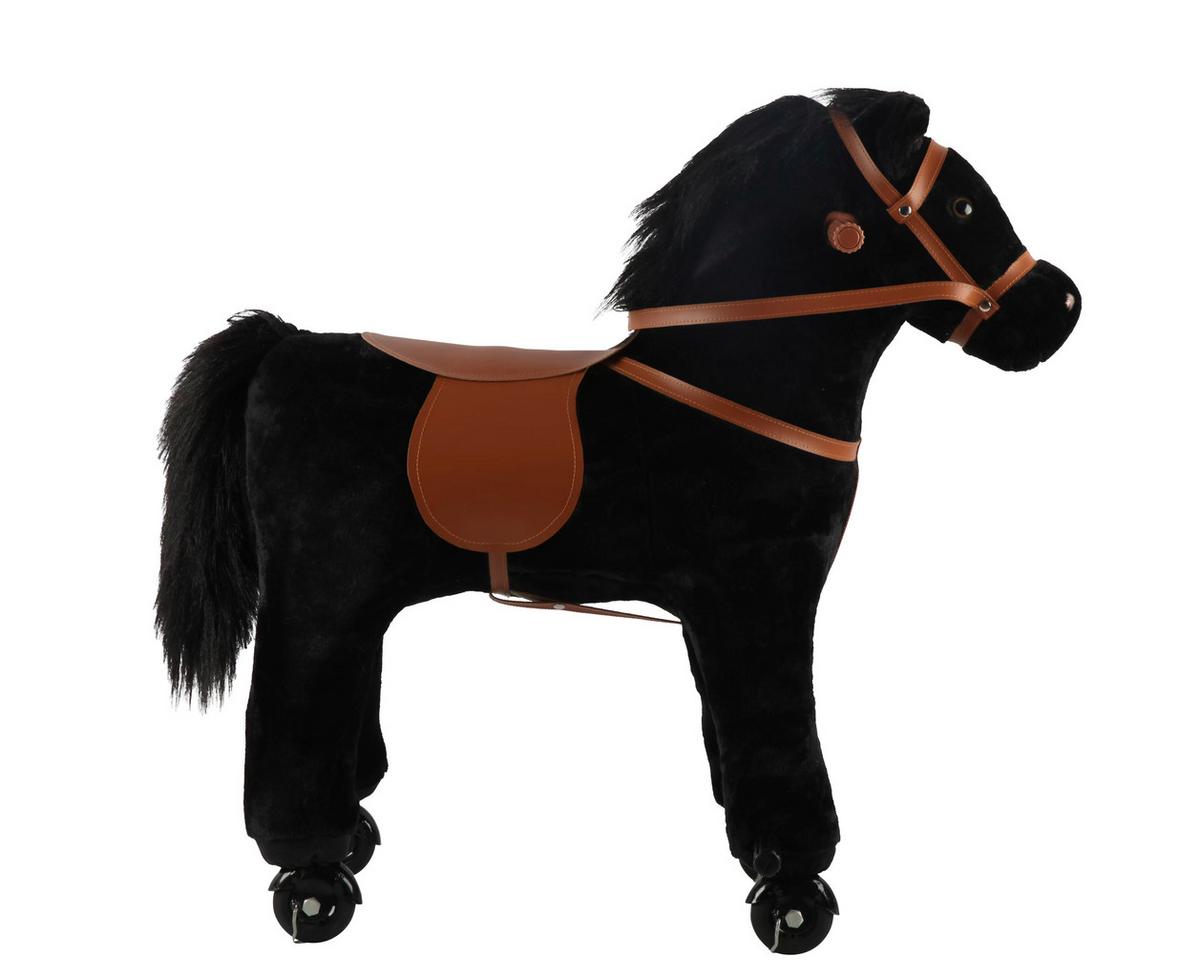 KONIK NA BIEGUNACH JR803 - czarny/ciemnobrązowy, Trend, tworzywo sztuczne/metal (74/45/74cm) - My Baby Lou