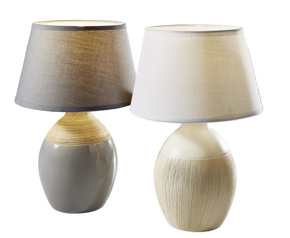 LAMPA STOŁOWA 3145923 - biały/kremowy, Konventionell, tkanina/ceramika (15/31cm) - Näve