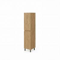 Visoki Element Lisbona - boje kroma/divlji hrast, Basics, staklo/drvni materijal (32/146/32cm)