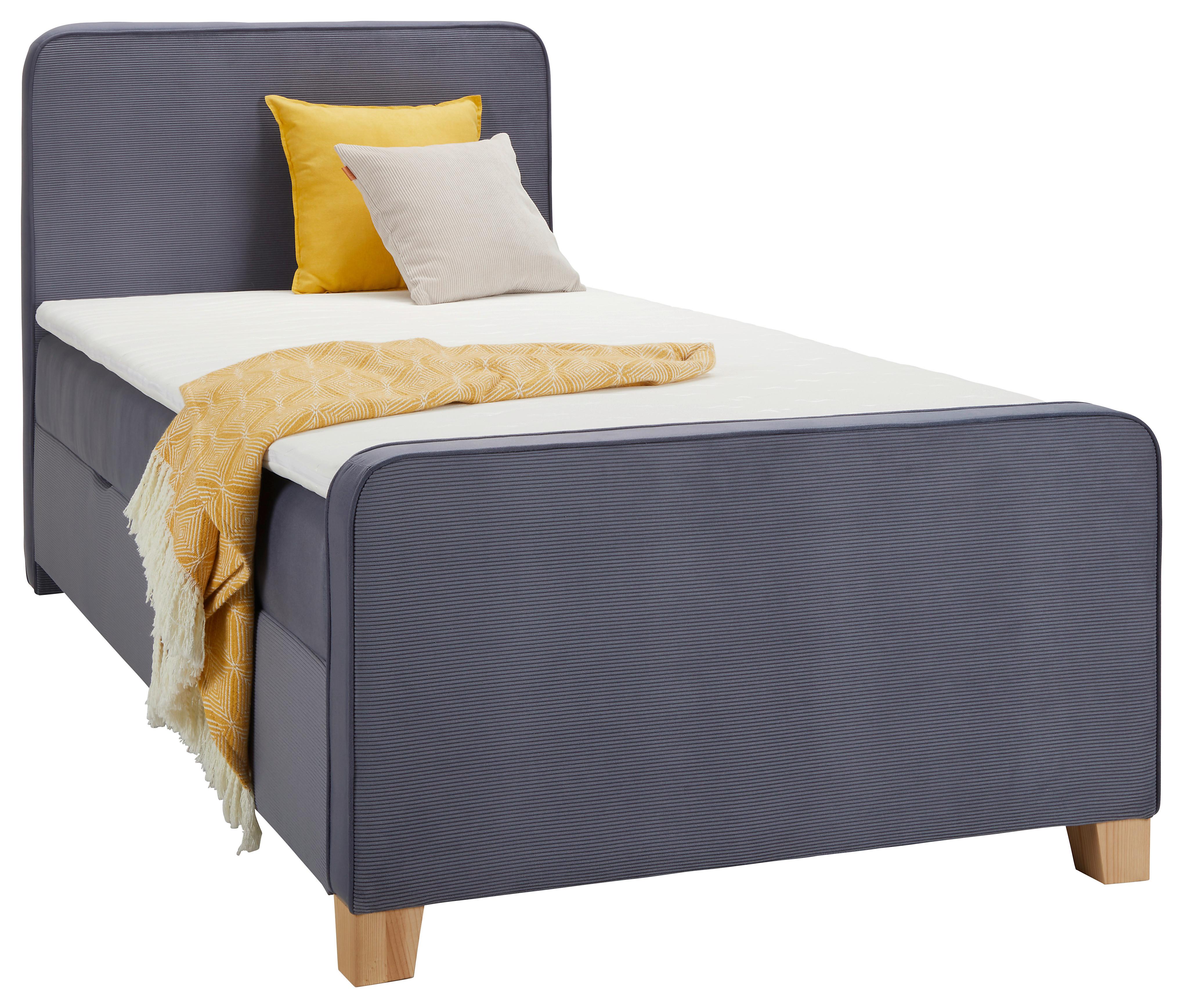 Box-ágy 100cm Szürke Apollo - szürke, Konventionell, textil/fa (100/200cm) - Mömax