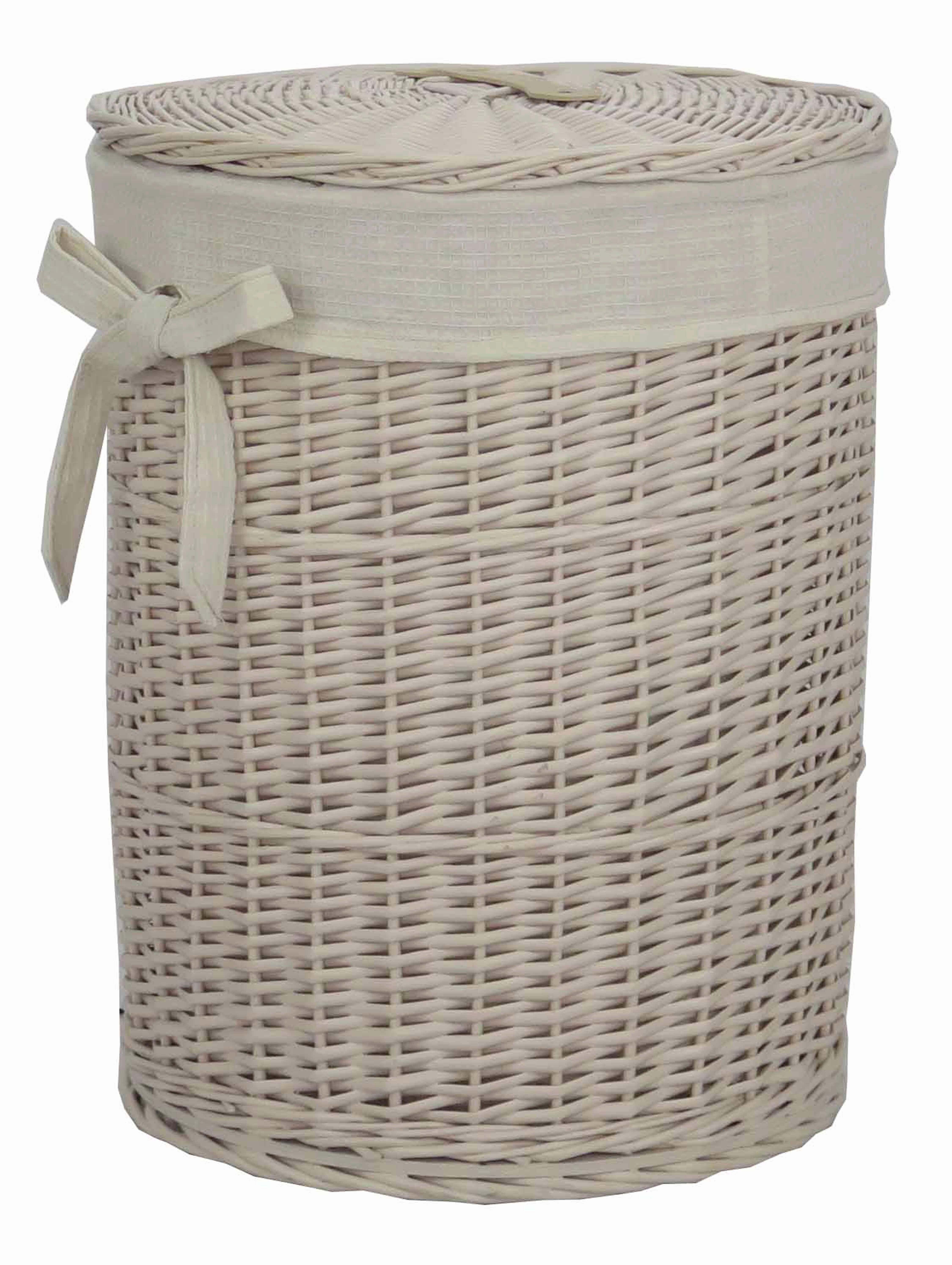 KOSZ NA PRANIE XT19-32RD - beżowy, Basics, drewno/tkanina (36/46cm) - Landscape