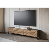 Nizka Omarica Phuket 190, Črna, Barva Hrasta - hrast wotan/črna, Trend, umetna masa/leseni material (190/40/32cm) - Livetastic