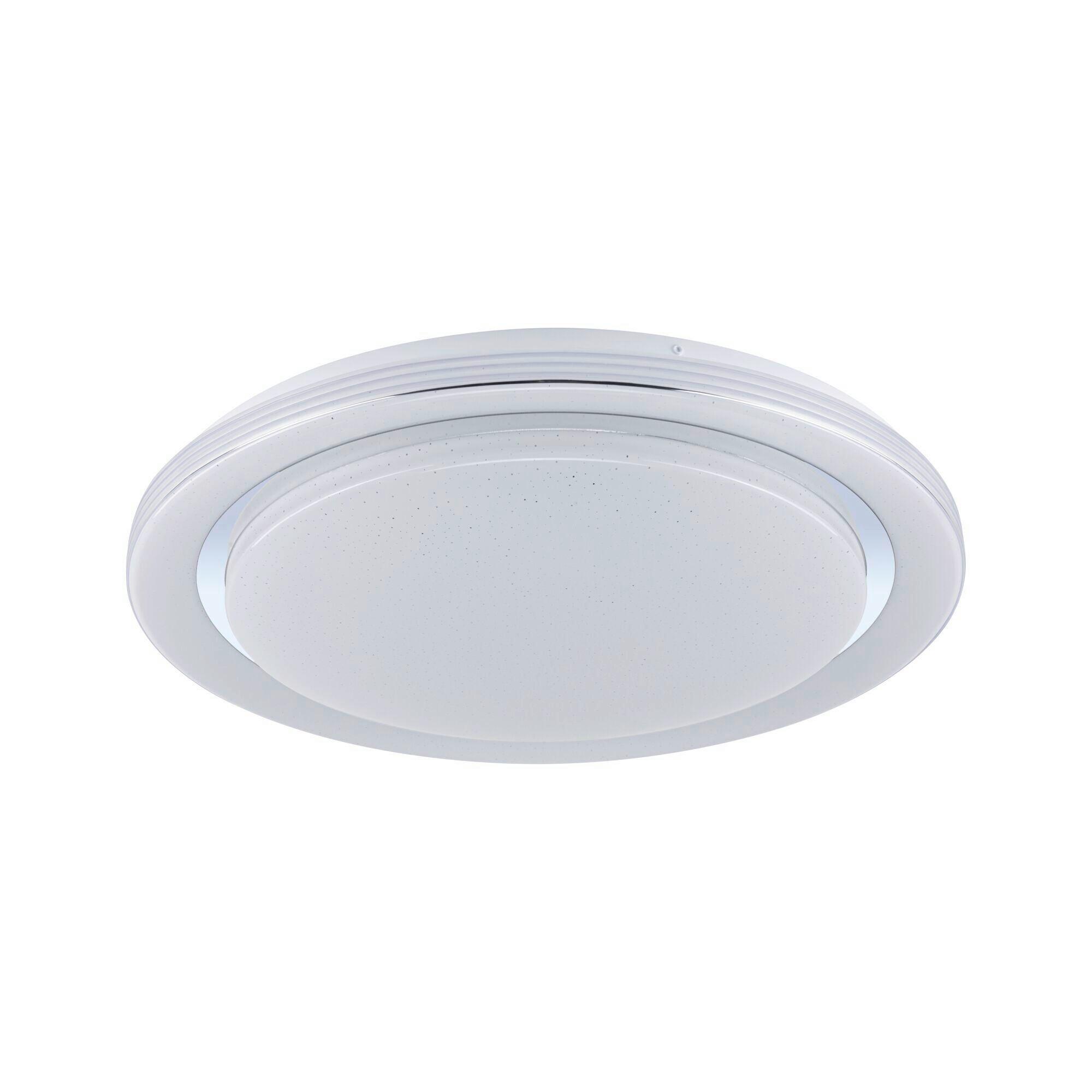 Deckenleuchte Rainbow Weiß/Chromfarben max. 38,5 W - Chromfarben/Weiß, Basics, Kunststoff/Metall (48,5/7,5cm) - Paulmann