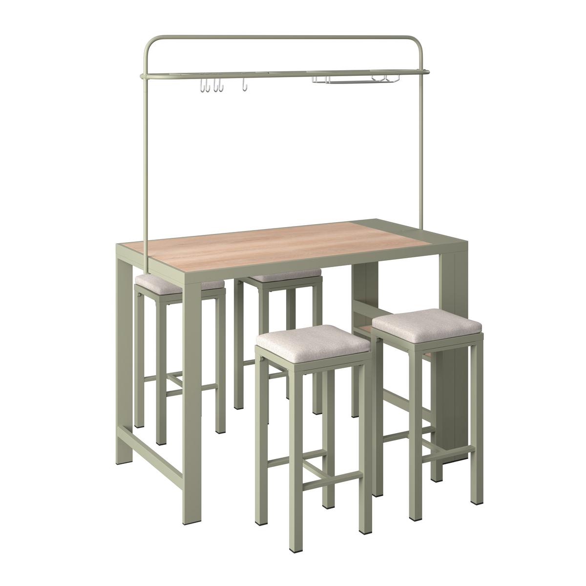 Gartenset Nelli Beige/Grün/Naturfarben - Beige/Naturfarben, MODERN, Kunststoff/Textil