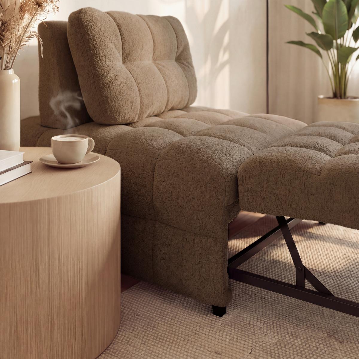 Schlafsessel Liara Webstoff Mokka - Schwarz/Mokka, MODERN, Holz/Textil (88/87/110cm) - Bessagi Home