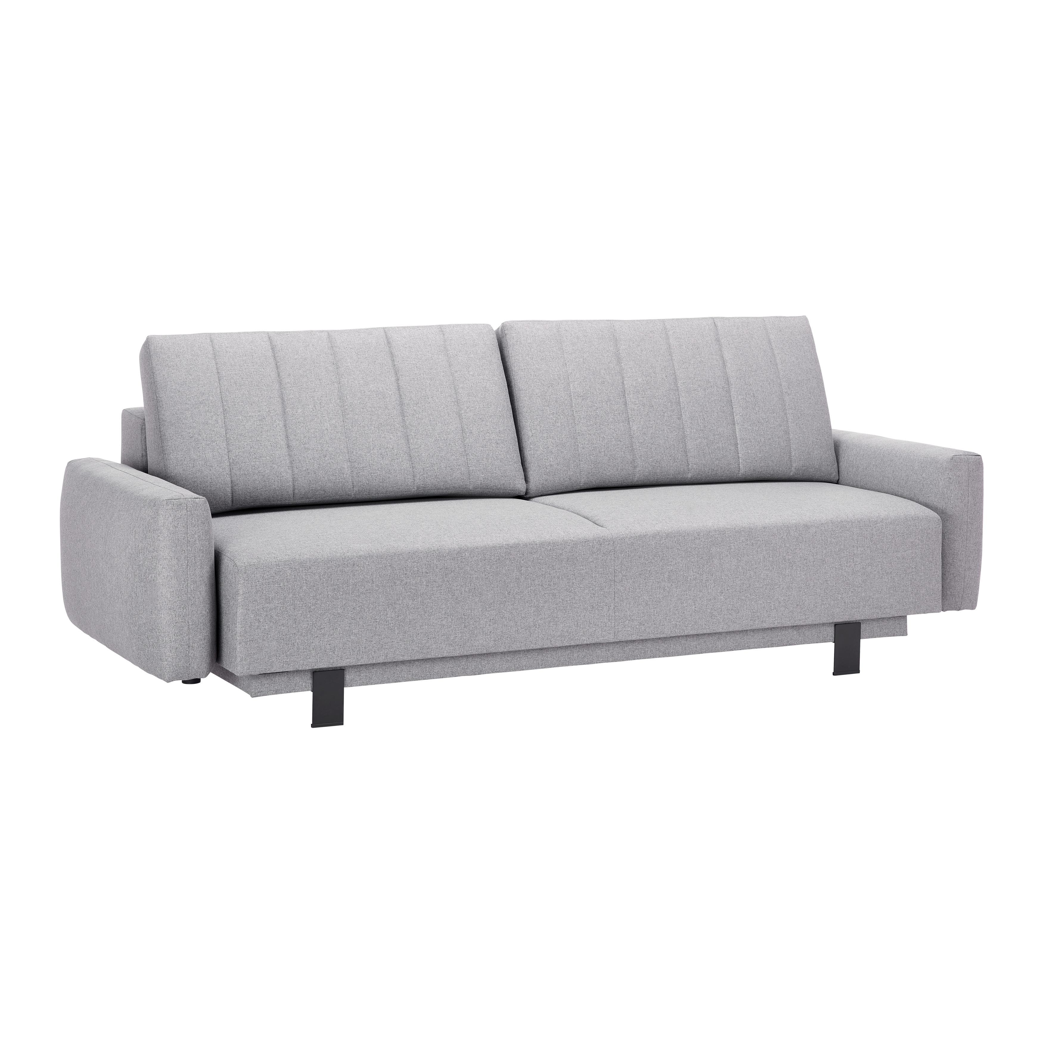 Kanapéágy Luisa - Szürke, modern, Faalapú anyag/Fa (254/95/100cm) - Bessagi Home