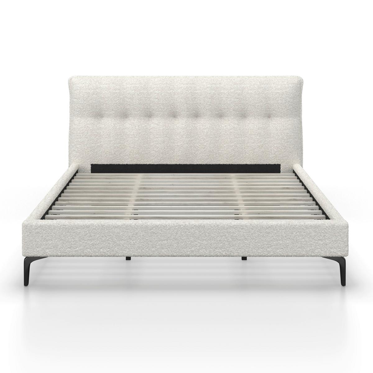 Kárpitozott Ágy Clea - elefántcsont/világosbarna, Modern, faalapú anyag/textil (180/200cm) - Bessagi Home