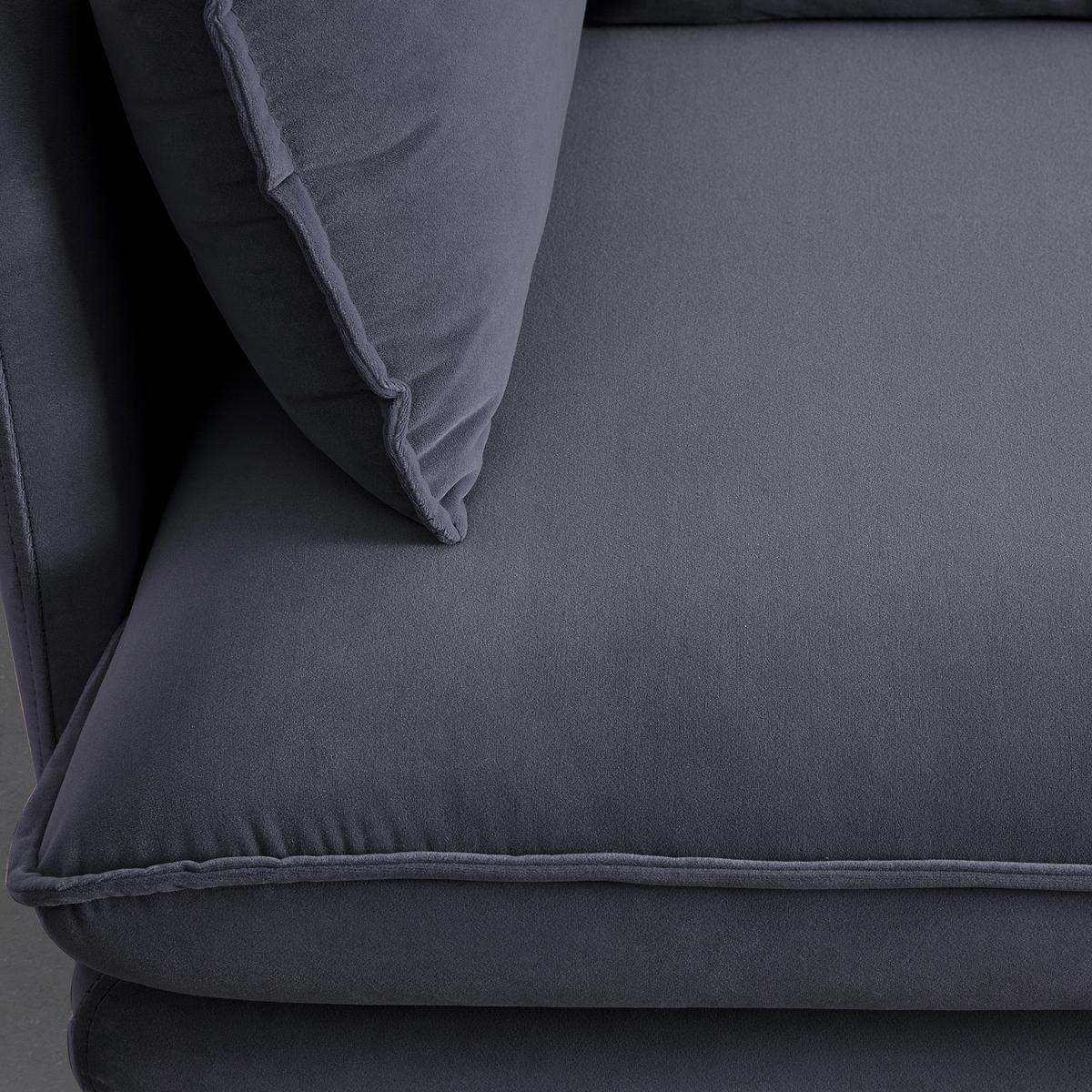 Kutna Garnitura Rosa - siva/crna, Moderno, tekstil/metal (226/84/163cm) - Bessagi Home