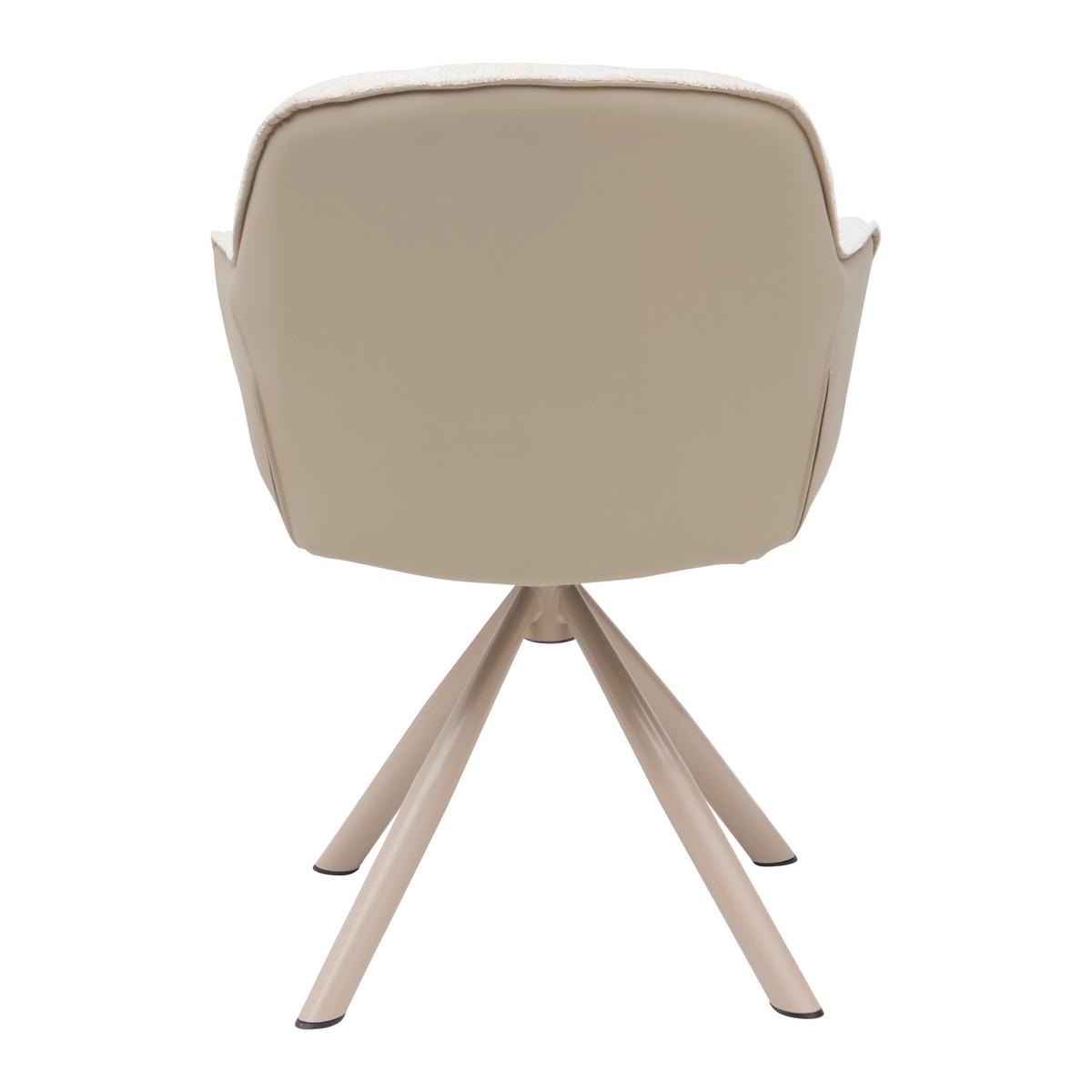 Armlehnstuhl Eileen Grau/Beige - Beige/Grau, MODERN, Textil/Metall (62/85/61cm) - Mömax