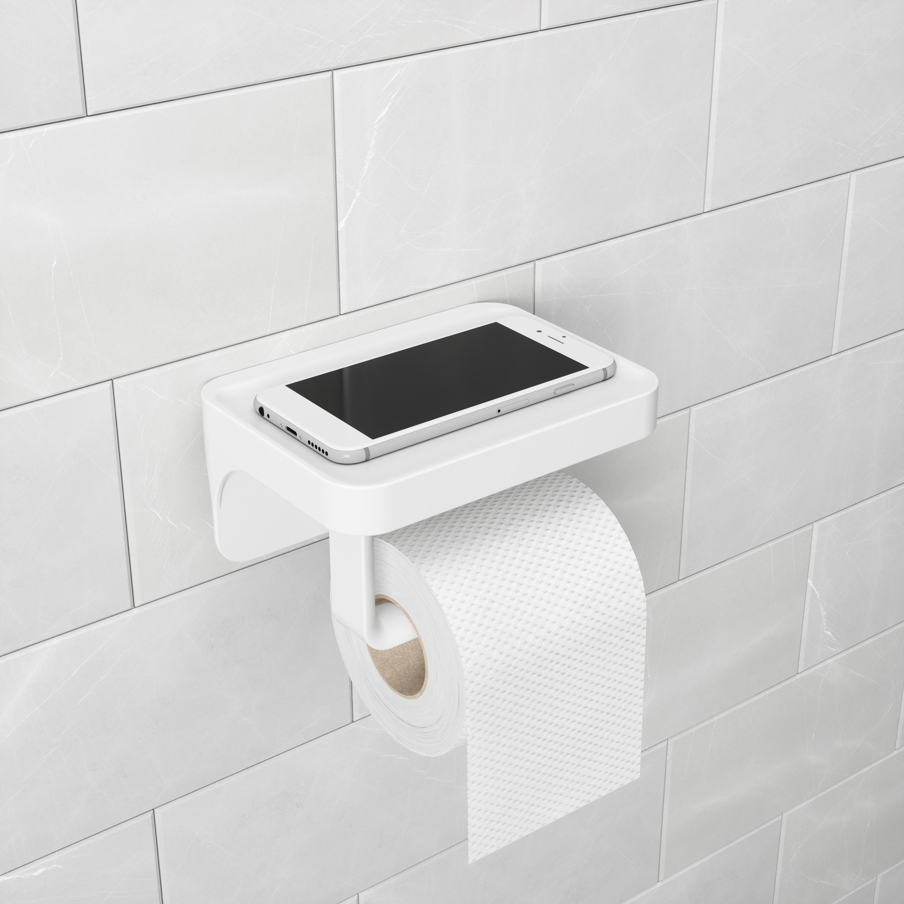 Toilettenpapierhalter Easy in Weiss - Weiss, Modern, Kunststoff (16/12/9cm) - Premium Living