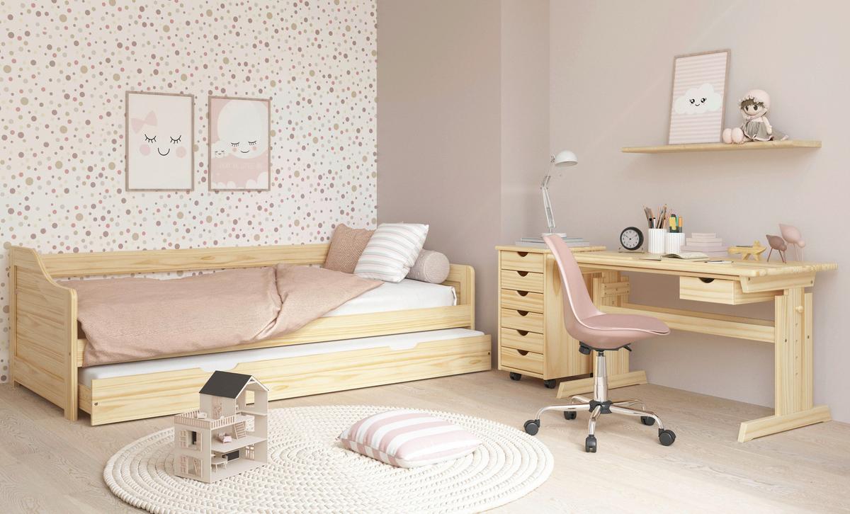 Jugendschreibtisch Julia Kiefer neigbar - Kieferfarben, Basics, Holz (109/55/63-96cm) - MID.YOU