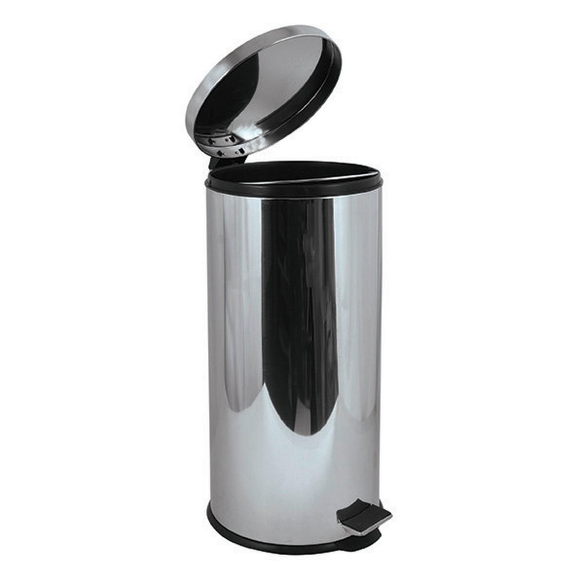 TRETEIMER 100359 - Silberfarben/Schwarz, Basics, Kunststoff/Metall (29,5/63,5/29,5cm) - Spirella