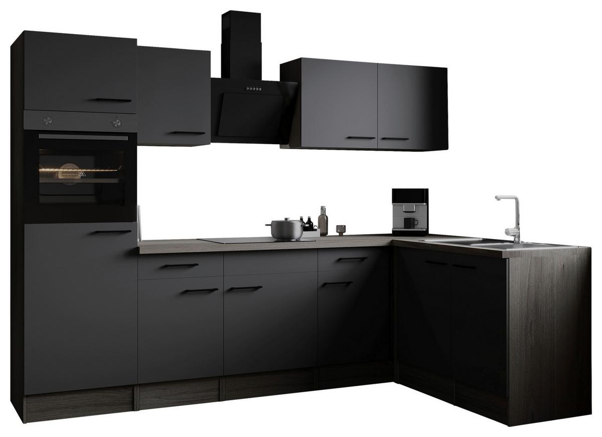 Kotna Kuhinja Z Aparati Oliver, 280x172cm - črna/siva, Design, kovina/leseni material (280/172cm) - Respekta