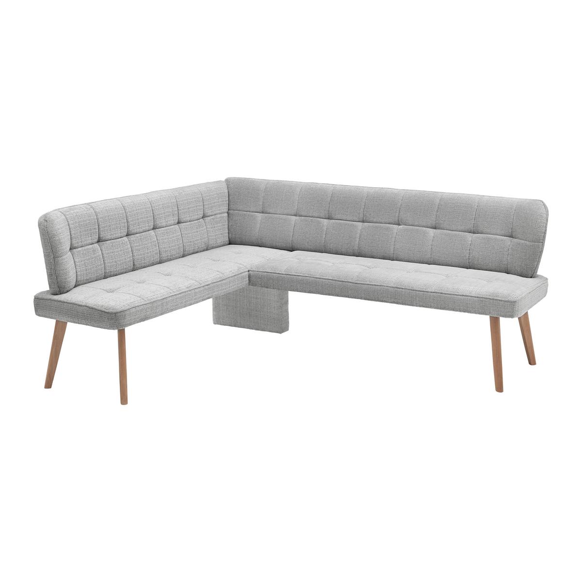 Eckbank Alba rechts Hellgrau - Eichefarben/Hellgrau, MODERN, Holz/Textil (173/87/217cm) - Mömax
