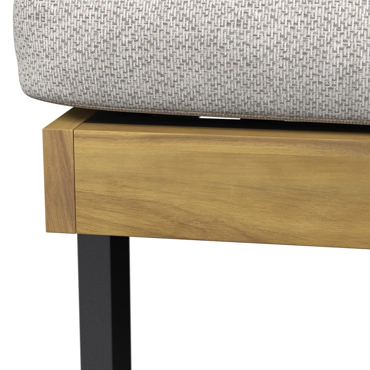 Șezlong Elenyi - crem/gri, Modern, lemn/metal (65/95/200cm) - Bessagi Garden