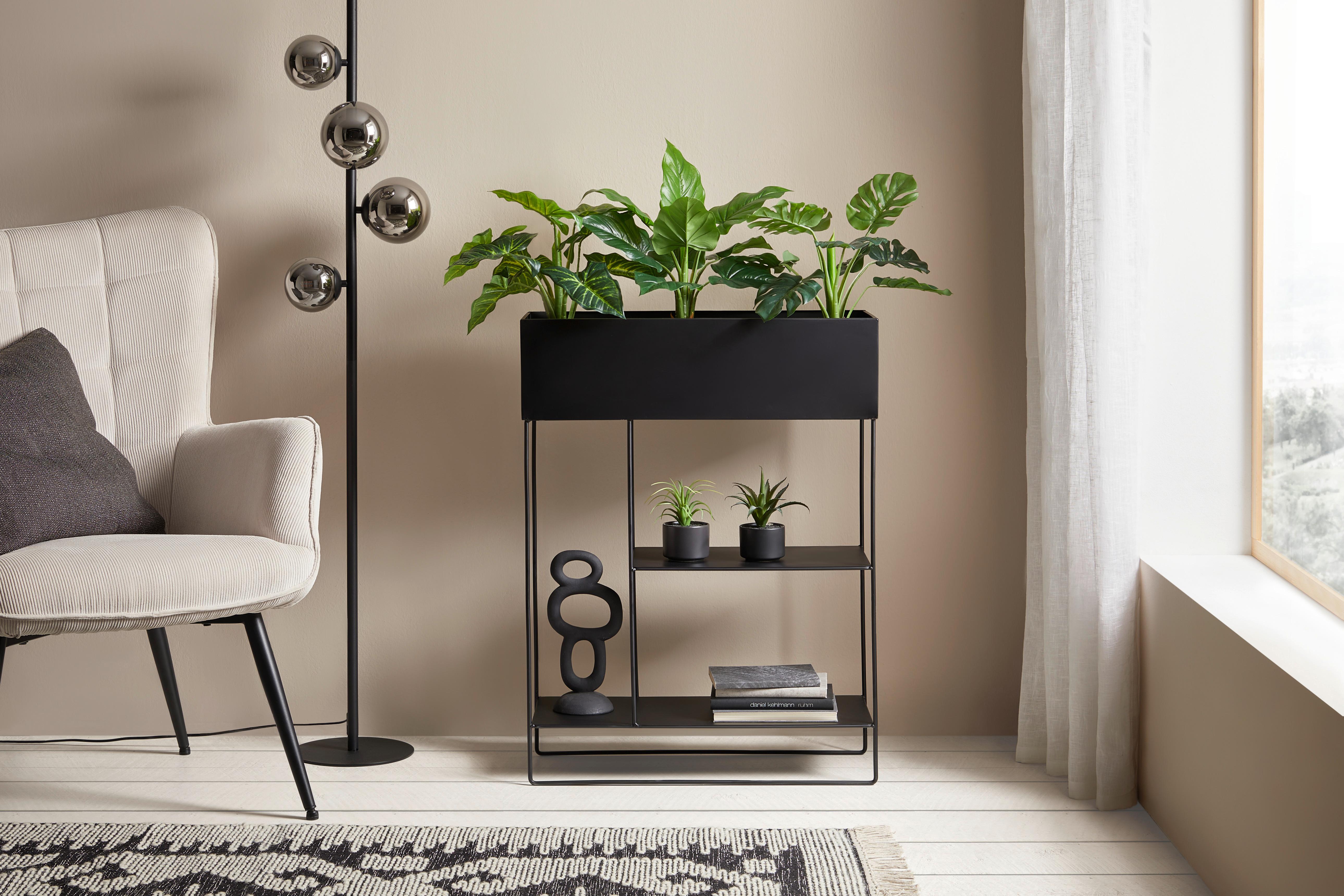 Übertopf Cosy in Schwarz - Schwarz, MODERN, Metall (60/80/25cm) - Mömax