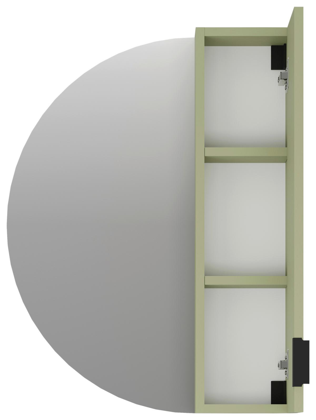 Spiegelschrank Napoli Salbeigrün - Salbeigrün/Schwarz, MODERN, Holzwerkstoff/Metall (60/80/20cm) - Mömax
