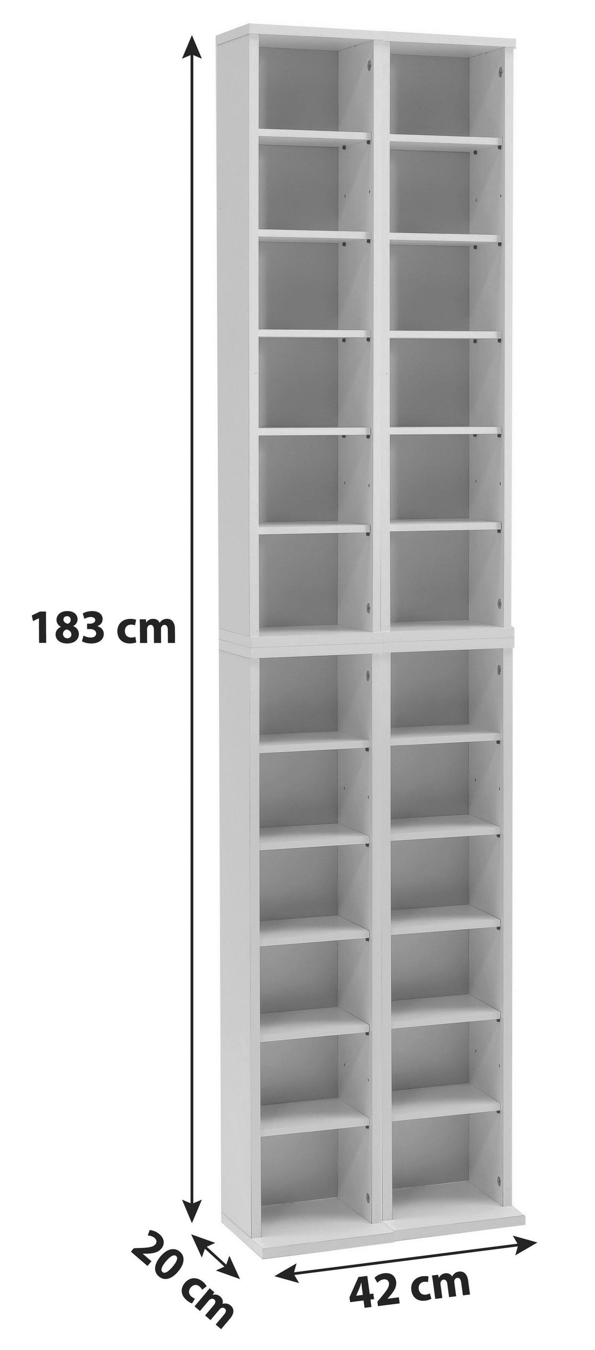 CD-Regal Almera in Eichefarbe, B: 42 cm - Eichefarben, KONVENTIONELL, Holzwerkstoff (42/183/20cm) - MID.YOU