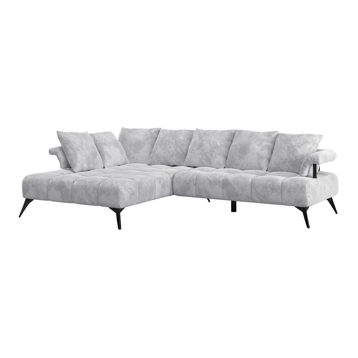 Kutna Garnitura Vanessa New - svijetlo siva/crna, Moderno, tekstil/metal (200/297cm) - Modern Living