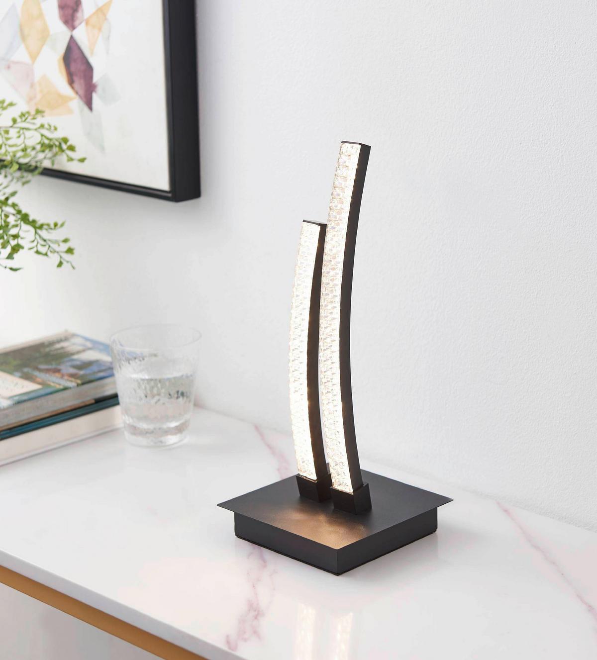 Tischleuchte 99804_lejias - Transparent/Schwarz, Design, Kunststoff/Metall (14/33cm) - Eglo