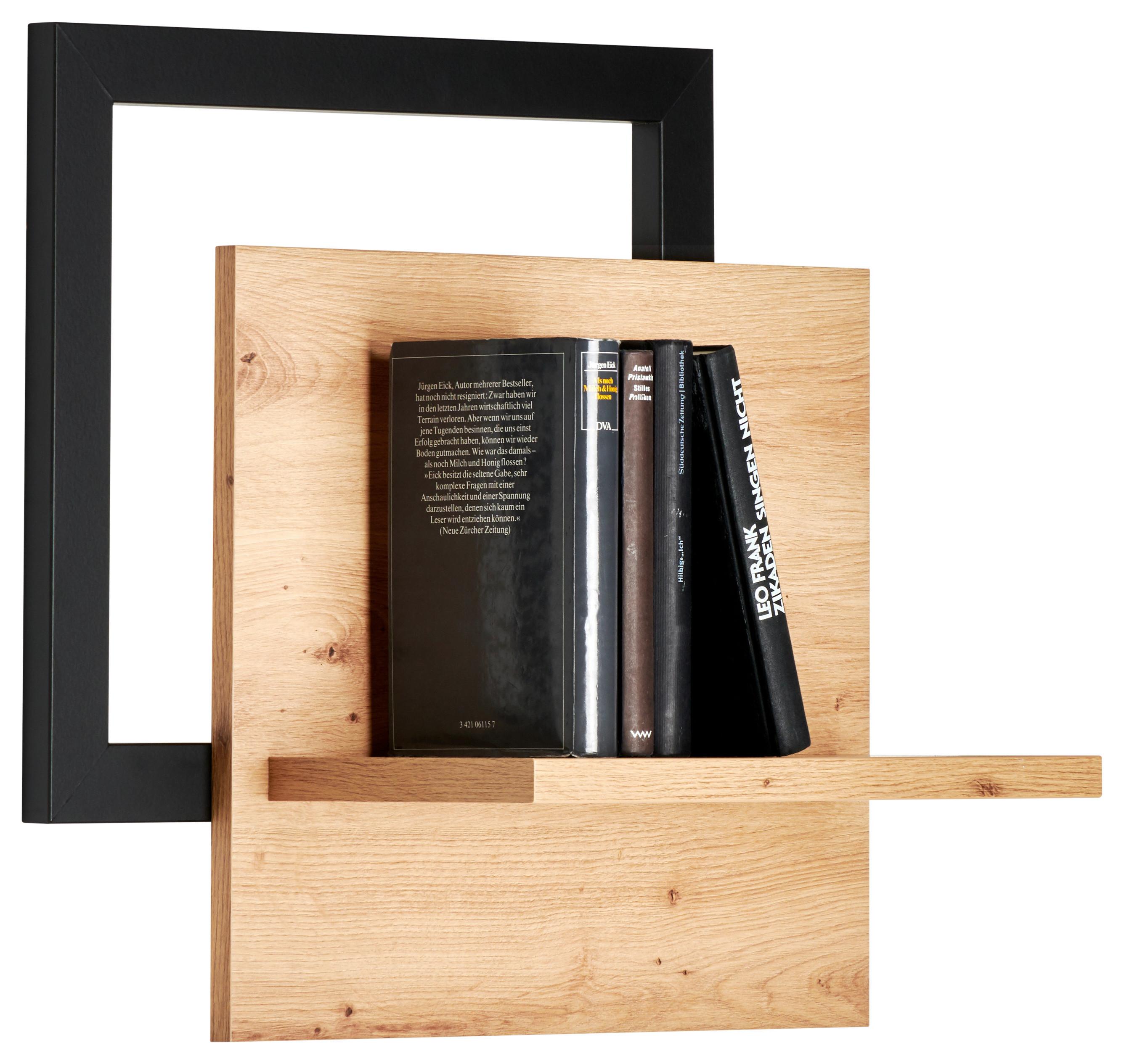 PÓŁKA ŚCIENNA ALGARVE - kolor dębowy/antracytowy, Design, materiał drewnopochodny (56/51/24cm) - Carryhome